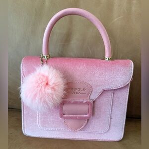KINFOLK Vega Pink Velvet Handbag